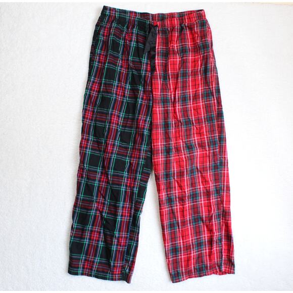 Victorias Secret Pajama Set Womens Large Plaid Patchwork Red Green Holiday - Picture 7 of 10